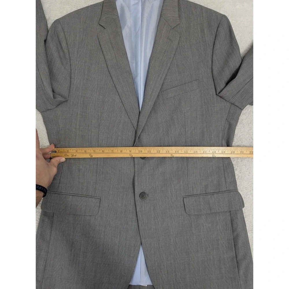 Banana Republic Blazer Mens 44L Coat tailored fit Jacket Glen Check Plaid Wool‎